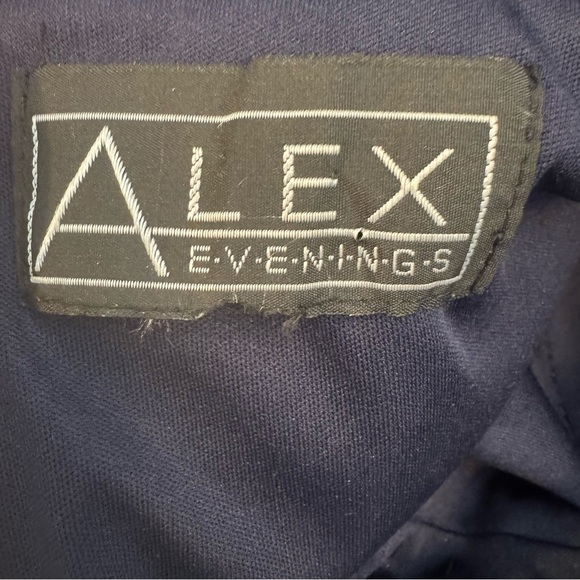 Alex Evenings Navy with Gold Accents Evening Gown/Mother of the Bride Dress - Picture 5 of 6